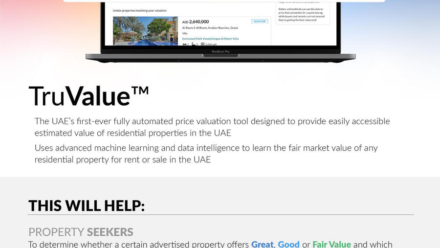  بيوت تطلق ميزة "تروفاليو" (TruValueTM) الأولى من نوعها في الإمارات لتقييم أسعار العقارات