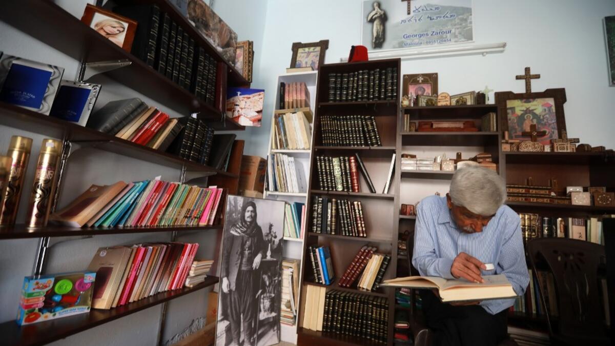 Aramaic was once widely used in Maalula, a mountain village etched out in the cliff face and full of churches, convents, and monasteries, and considered the symbol of Christian presence in the Damascus region. LOUAI BESHARA / AFP