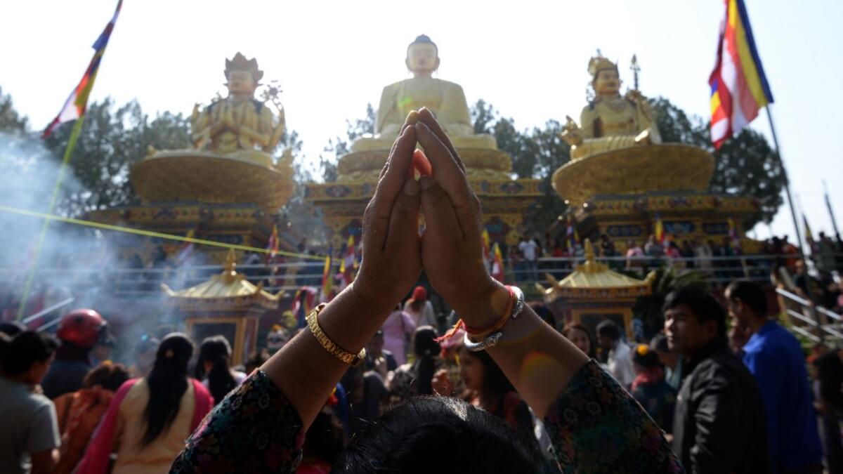 Buddhists commemorate the birth of Buddha, his attaining enlightenment and death on the day of the full moon, which falls on May 18 this year. PRAKASH MATHEMA / AFP