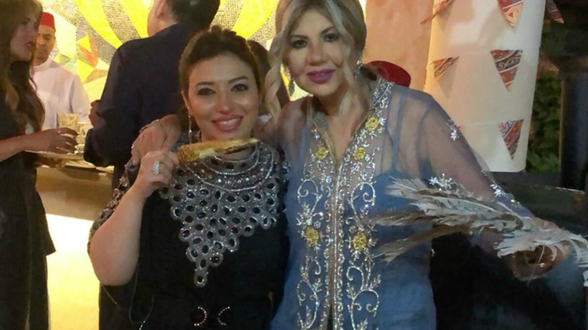 Boosy Shalabi and Ghada Ragab who chose a distinctive robe