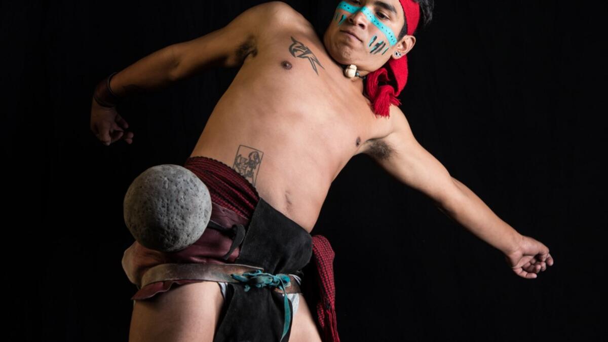 The sport, which dates back 3,500 years and was played by the Mayas (600 BC) and Aztecs (1400 BC) with ludic and ceremonial purposes, is back to Mexico City after 500 years. Omar TORRES / AFP
