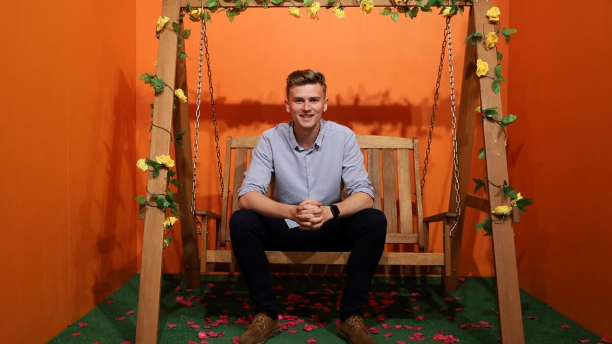 Business owner Will Bower poses for a photograph during an AFP interview at the Selfie Factory in Westfield London shopping centre in west London on September 11, 2019.Isabel INFANTES / AFP