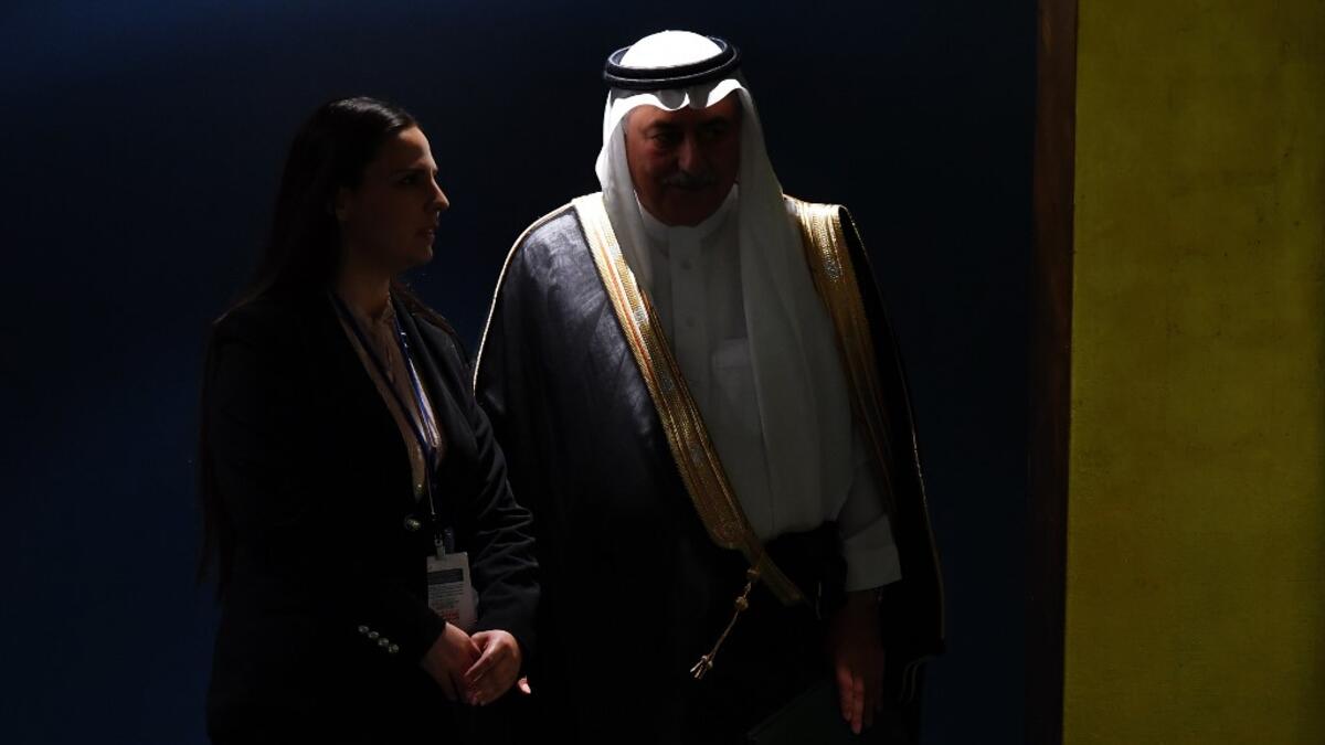 Minister of Foreign Affairs of Saudi Arabia Ibrahim Abdulaziz Al-Assaf arrives to speak during the 74th session of the United Nations General Assembly on September 26, 2019 at the United Nations Headquarters in New York City. Johannes EISELE / AFP