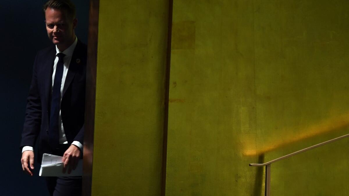 Danish Minister of Foreign Affairs Jeppe Kofod arrives to speak during the 74th session of the United Nations General Assembly on September 26, 2019 at the United Nations Headquarters in New York City. Johannes EISELE / AFP