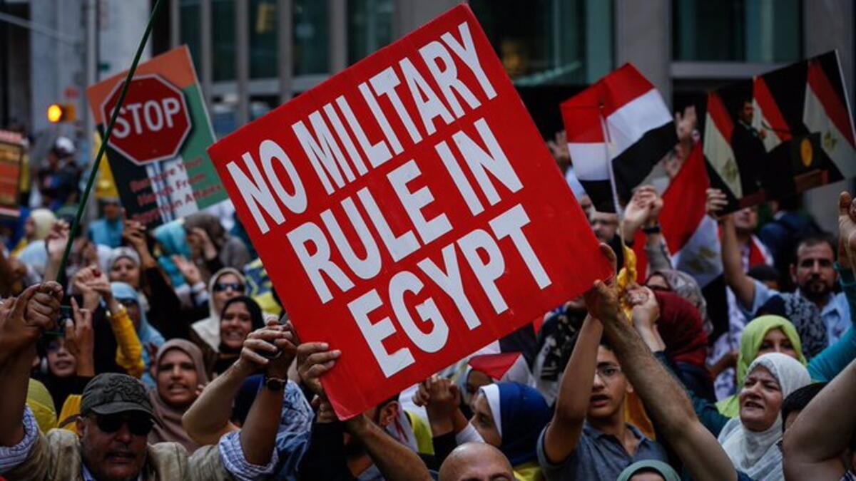 Protests emerged in cities across Egypt Friday night. (Twitter)