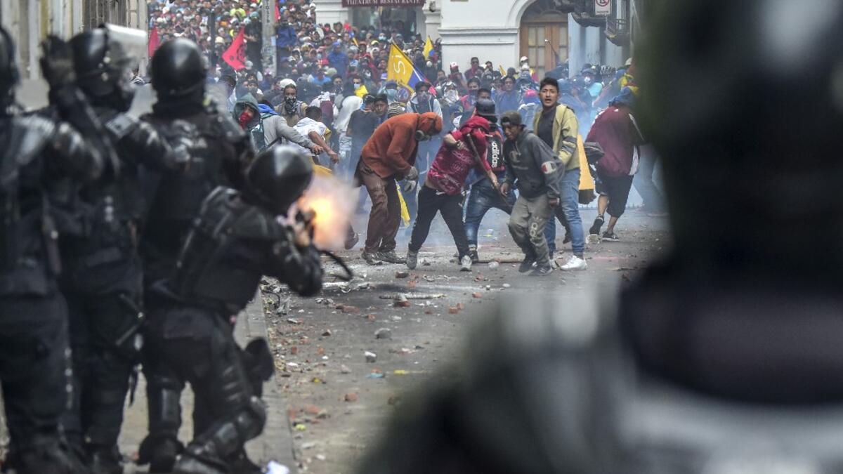 Protests and clashes erupted in Ecuador a week ago, after the government doubled fuel prices as part of an agreement with the International Monetary Fund to obtain loans despite its high public debt. Martin BERNETTI / AFP