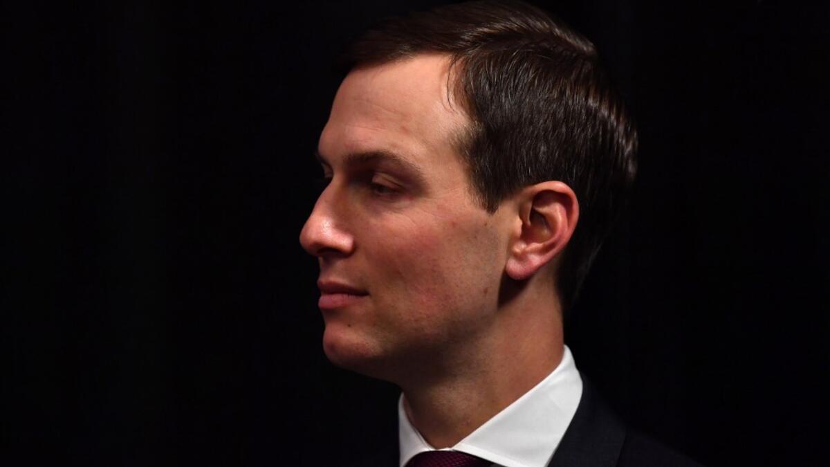 Senior Advisor Jared Kushner looks on US President Donald Trump attends a bilateral meeting with German Chancellor Angela Merkel on the sidelines of the NATO summit at the Grove hotel in Watford, northeast of London on December 4, 2019. Nicholas Kamm / AFP