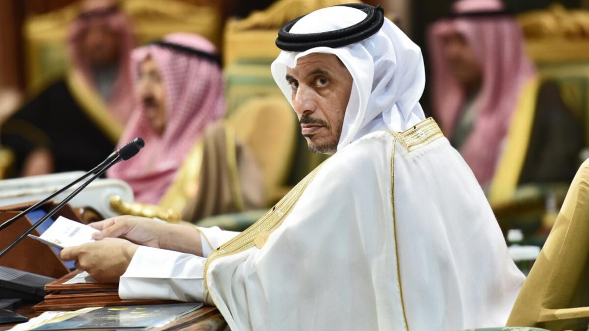 Abdullah bin Nasser bin Khalifa al-Thani, Qatar's Prime Minister, attends a session of the 40th Gulf Cooperation Council (GCC) summit held at the Saudi capital Riyadh on December 10, 2019. Fayez Nureldine / AFP