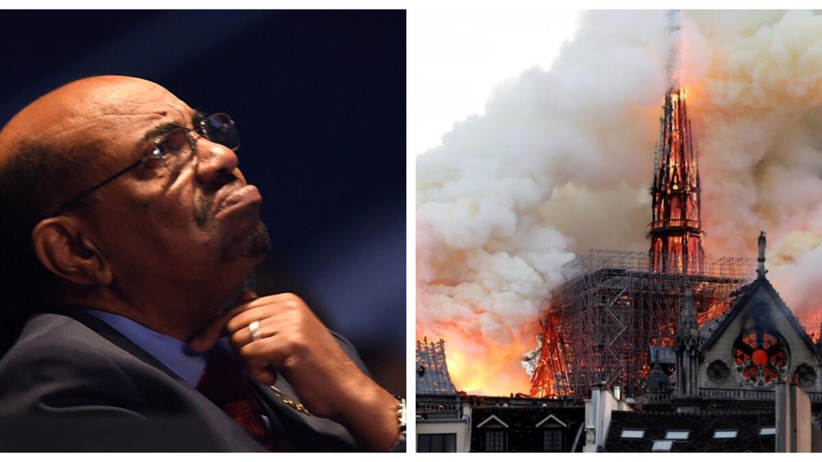 أبريل: أعلن الجيش السوداني خلع الرئيس عمر البشير عن السلطة وبدء مرحلة انتقالية لمدة عامين تنتهي بإقامة انتخابات لنقل السلطة. اندلاع الحريق الضخم في كاتدرائية نوتردام وسط باريس وأدى إلى انهيار برجها وسقفها.