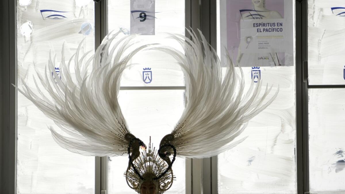 Outfits are pictured backstage during the Queen of the Carnival pageant contest in Santa Cruz de Tenerife, on the Spanish Canary island of Tenerife, on February 19, 2020. Gabriel BOUYS / AFP
