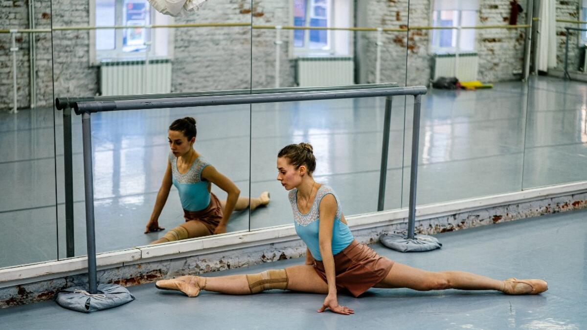 Dancer Alexandra Kirshina rehearses on pointes made at Grishko company especially for her in Moscow on February 25, 2020. Born in the chaos of the collapse of the Soviet Union, the Grishko family business has emerged among the top makers in the world of dance shoes, notably classic ballet pointe shoes, worn on the world's great stages. Dimitar DILKOFF / AFP
