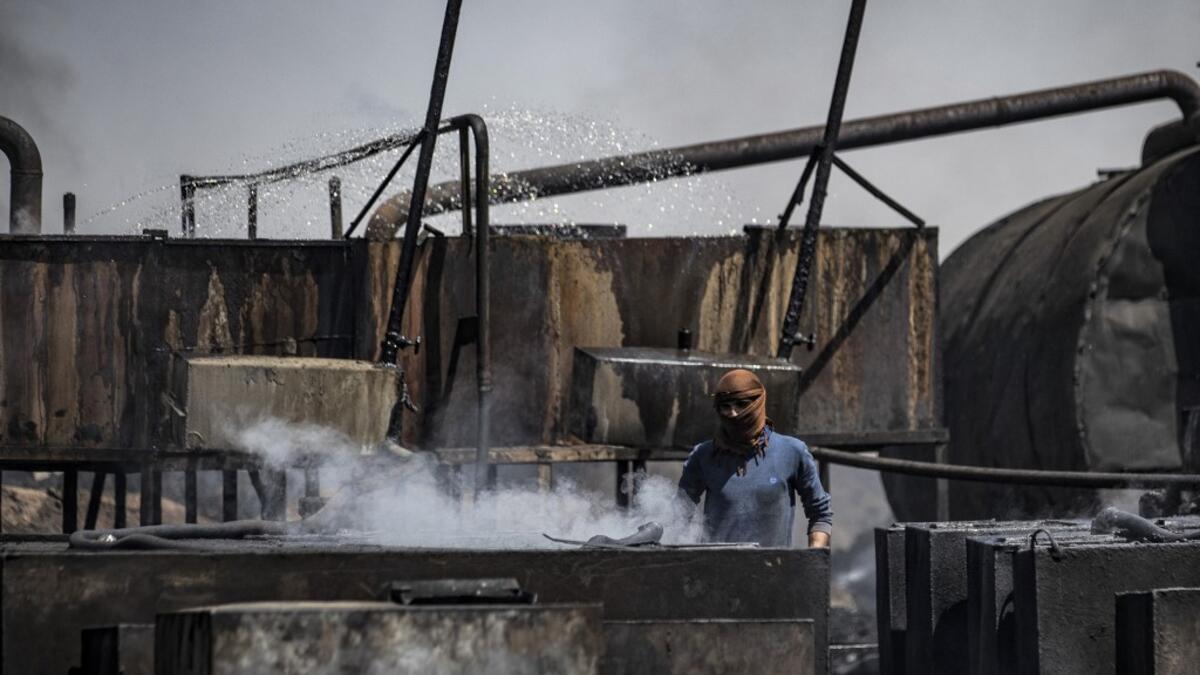 In the Kurdish-held northeast, a large storage facility in the Rmeilan oil field in Hasakeh province is of particular concern, with leaks from the Gir Zero storage facility have been suspected since at least 2014, and the latest just in March 2020. DELIL SOULEIMAN / AFP