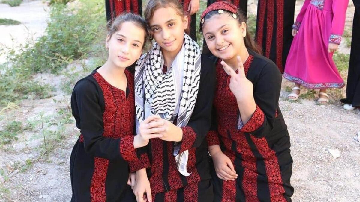 Palestinians Kids celebrate the Traditional Costume Day. (Twitter)
