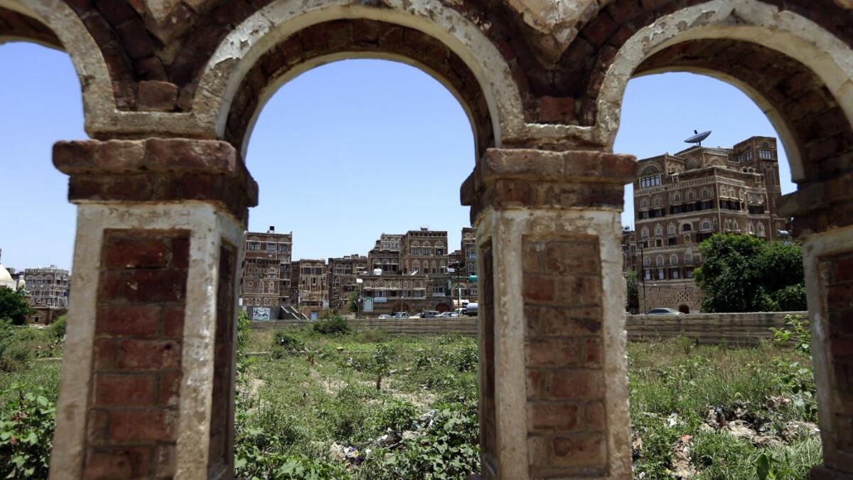 A picture taken on August 12, 2020, shows UNESCO-listed buildings in the old city of the Yemeni capital Sanaa. Flash floods triggered by torrential rains have killed at least 172 people across Yemen over the past month, damaging homes and UNESCO-listed world heritage sites, officials said. Mohammed HUWAIS / AFP