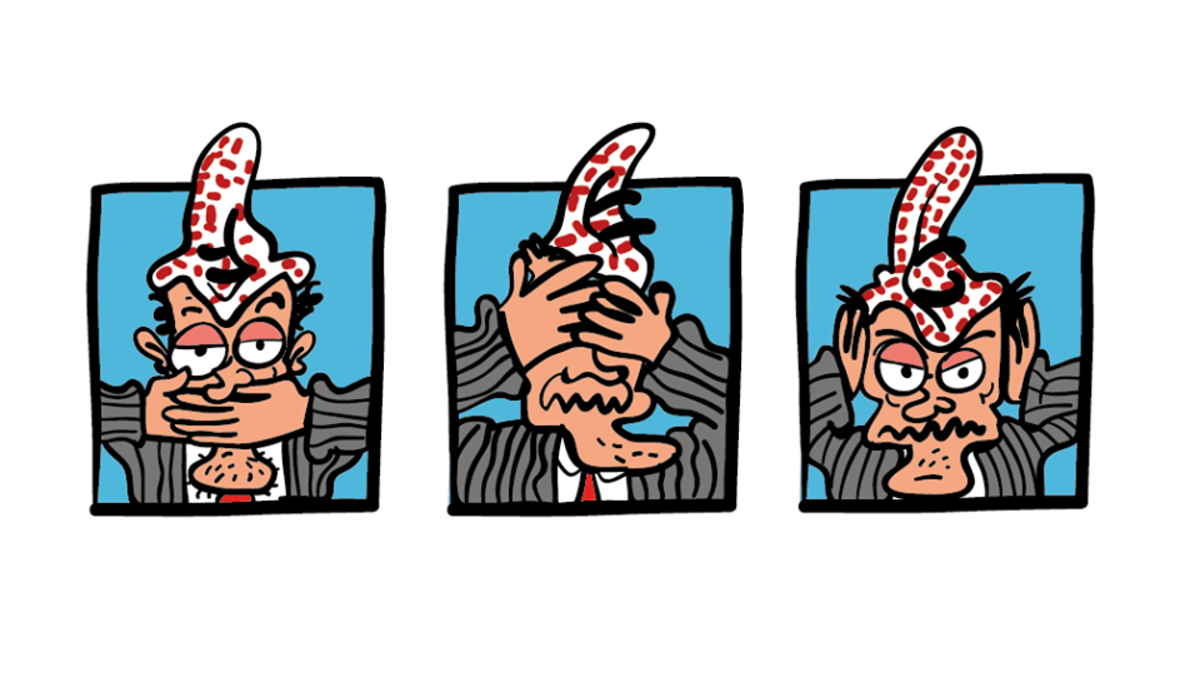 Cartoonist Omar Abdallat support Emad Hajjaj after being arrested by the Jordanian authorities. (Omar Adnan Al Abdallat/ Facebook)