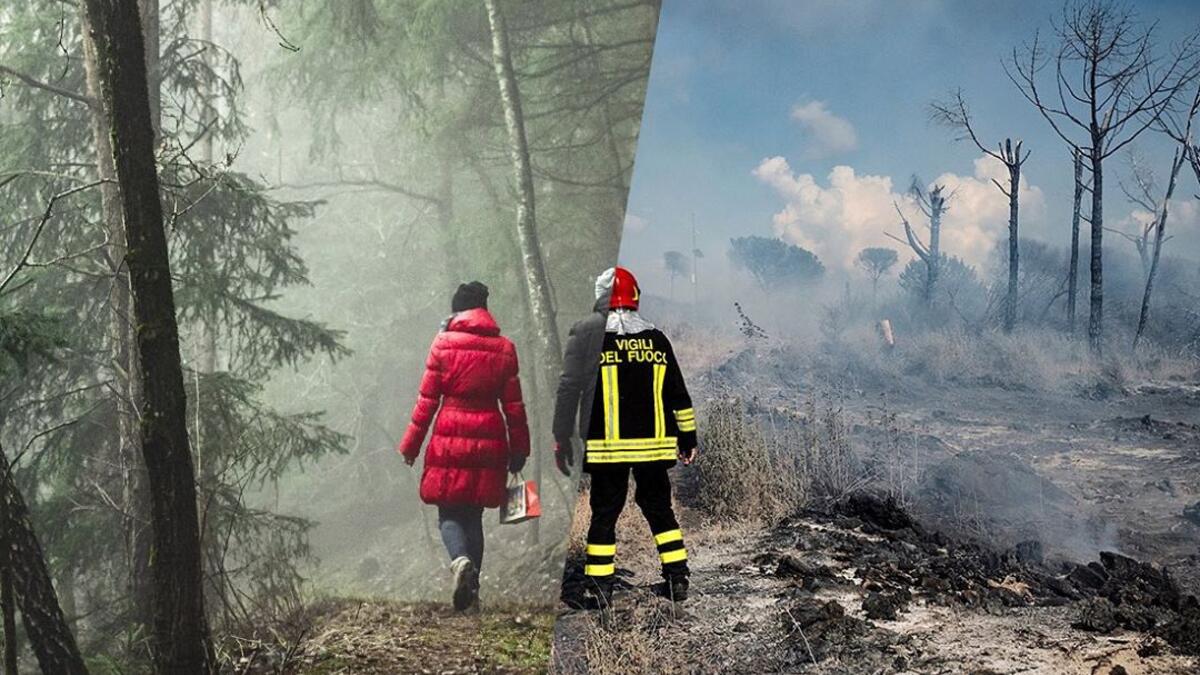 Firefighters in action to put out a fire inside the Vesuvius National Park on 16 July 2020, Mount Vesuvius, Southern Italy. On Earth, something is always burning. Wildfires are started by lightning or accidentally by people, and people use controlled fires to manage farmland and pasture and clear natural vegetation for farmland. Fires can generate large amounts of smoke pollution, release greenhouse gases, and unintentionally degrade ecosystems.  (ugurgallen/ Instagram)