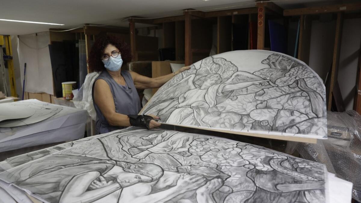 Husseini had hoped to retire after decades of designing colourful windows, but now she is overwhelmed with requests after a massive explosion ripped through Beirut on August 4. ANWAR AMRO / AFP