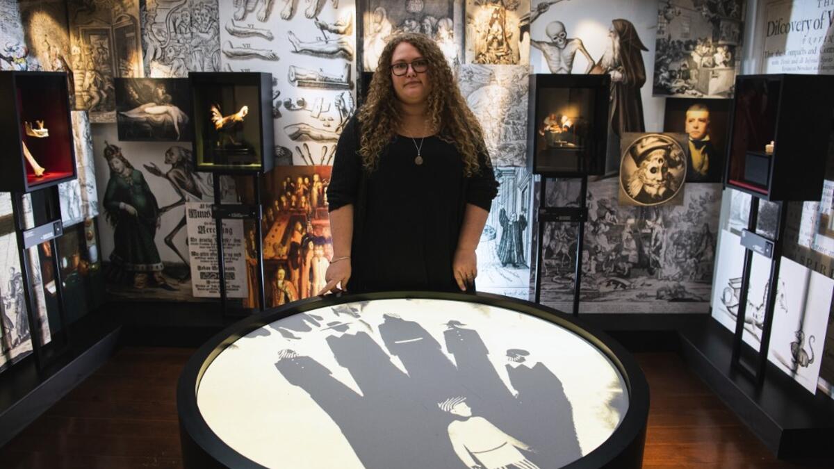 Louise Hauberg Lindgaard is pictured at the HEX!, a museum of Witch Hunt, on October 1, 2020 in Ribe, Denmark. Located in the home of a former witch hunter, the Hex! Museum of Witch Hunt sheds light on how a fear of witches led to persecutions that swept across Denmark and Europe in the 16th and 17th centuries. Jonathan NACKSTRAND / AFP