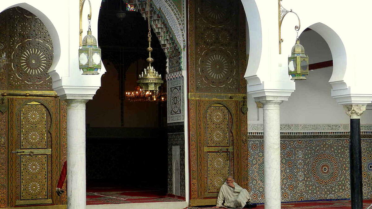 The University of Al Quaraouiyine.  It is not as visually-spectacular but it still has a beautiful design with arched doorways /Photo Ewelina Lepionko