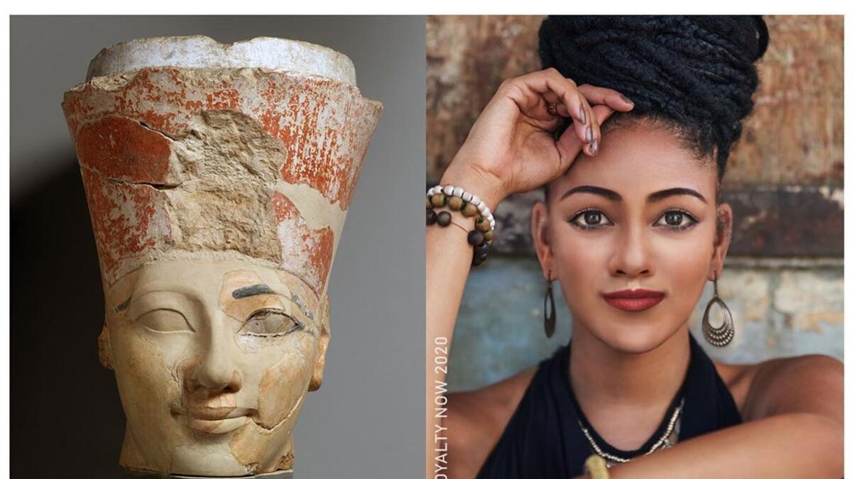 Hatshepsut came to the throne of Egypt in 1478 BC.,  by Becca Saladin (royalty_now_/Instagram)