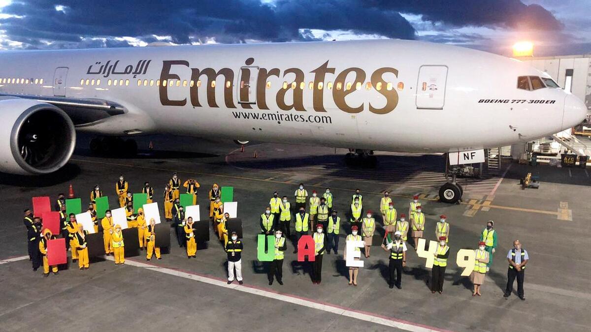 Emirates Airlines Crew celebrates the National Day. (Twitter)