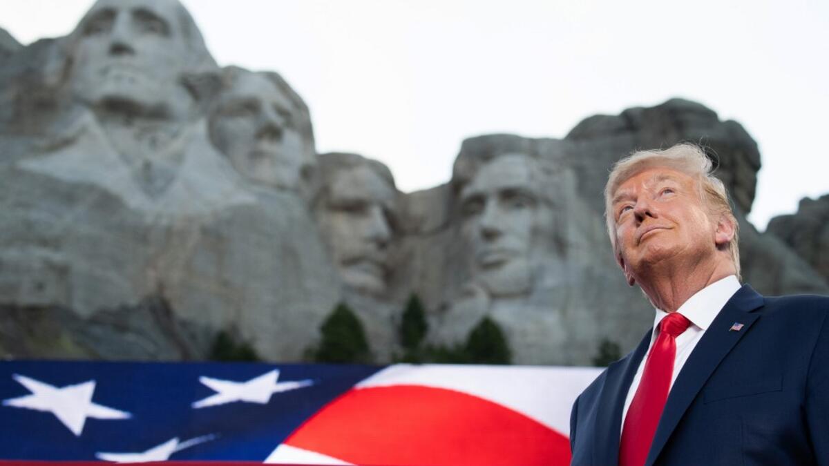AFP presents a retrospective photo package of 60 pictures marking the 4-year presidency of President Trump. US President Donald Trump arrives for the Independence Day events at Mount Rushmore National Memorial in Keystone, South Dakota, July 3, 2020. SAUL LOEB / AFP
