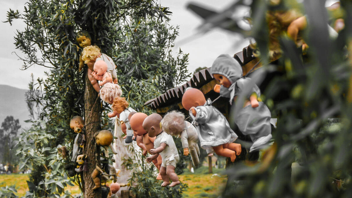 Creepy old dolls in the abandoned Island of the Dolls, Xochimilco, southern Mexico City. (Shutterstock)
