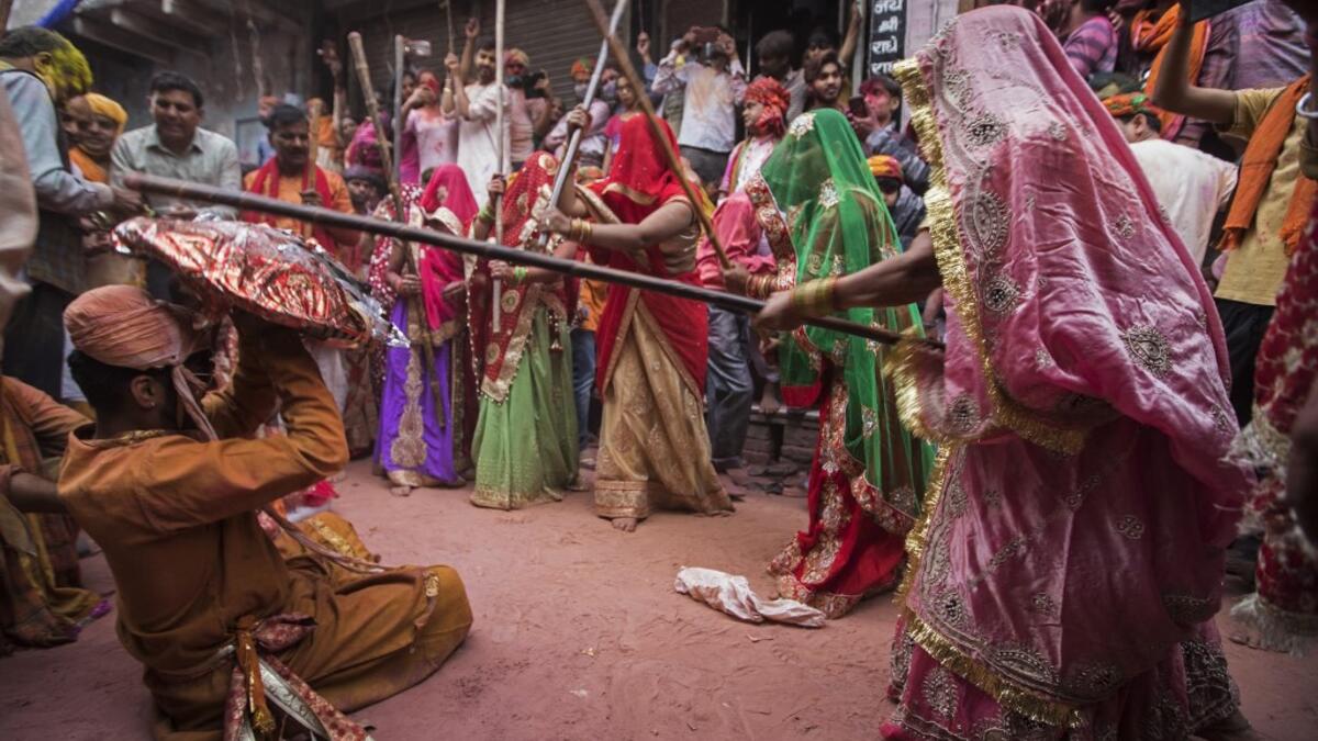 Lathmar Holi festival celebrations