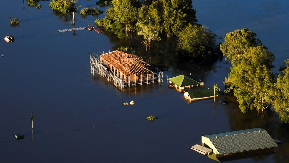 Australian floods in the Windsor suburb of northwestern Sydney