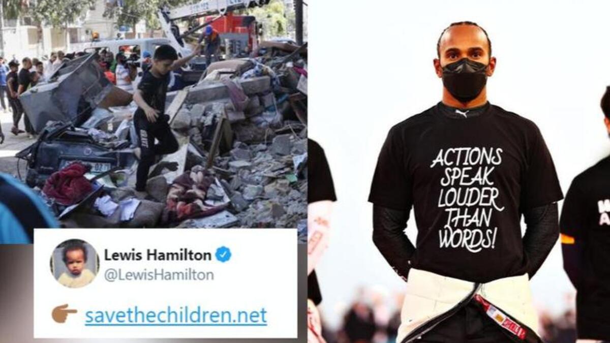 لويس هاميلتون: نشر سائق فورمولا-1 بيانيًا للمقارنة بين أعداد القتلى والإصابات بين الإسرائيليين والفلسطينيين على مدى السنوات الـ13 الماضية، لكنه صرح لاحقًا بأنه قرر عمدًا الابتعاد عن النشر حول الصراع الفلسطيني الإسرائيلي حتى يثقف نفسه أولًا بدلًا من مشاركة "حكمه الجاهل" على الموقف.