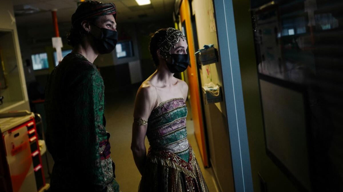 Ballet dancers in Children's hospital in Paris.