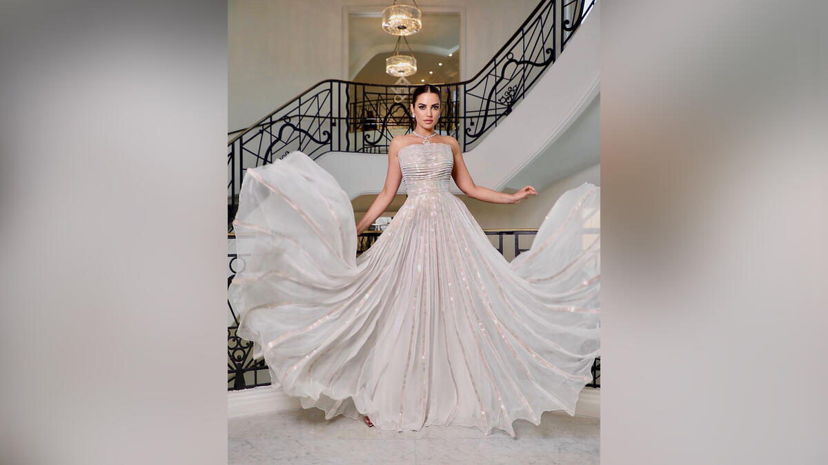 Tunisian actress Dorra Zarrouk - Dress by RAMI KADI