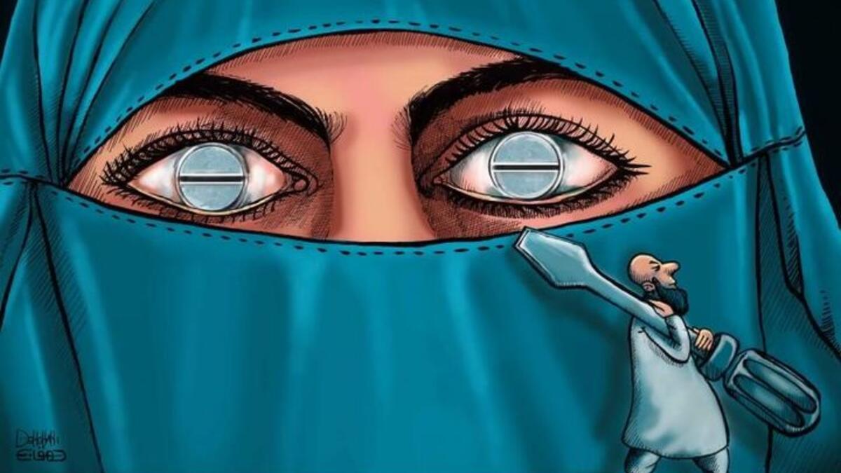 Blocked. Cartoon by Mansoure Dehghani