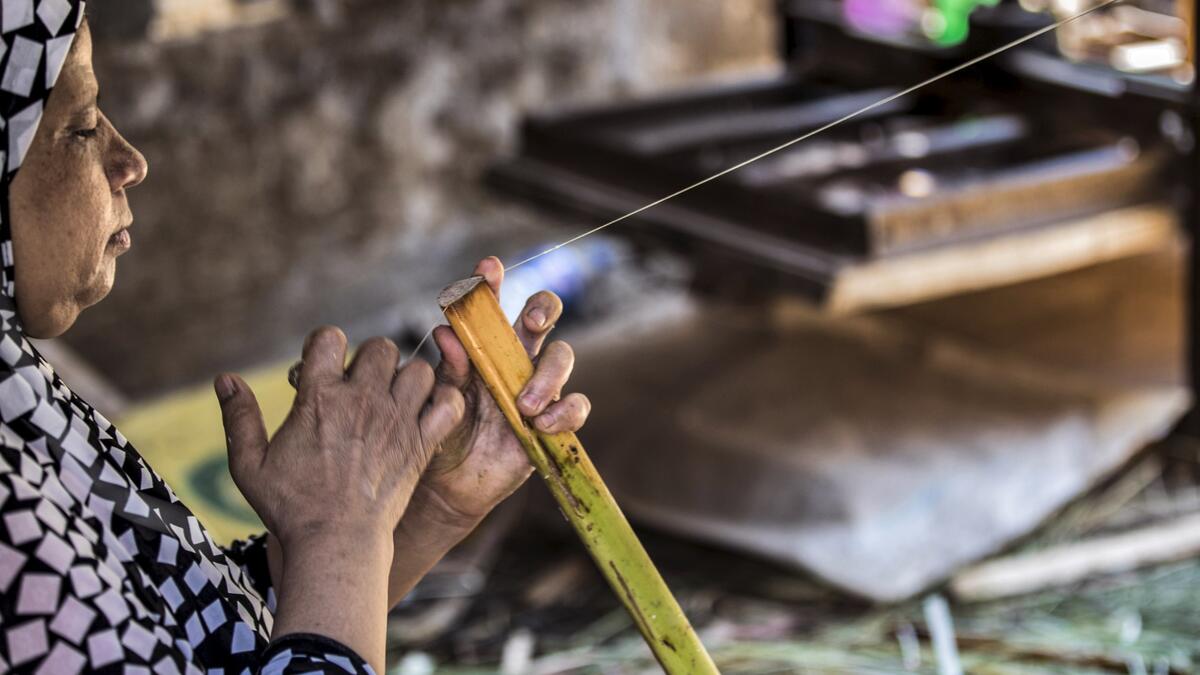 papyrus craft still common in the village of Al-Qaramus