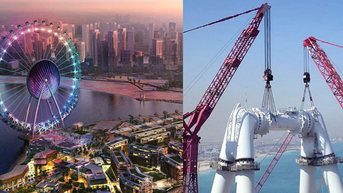 ويبلغ طول جسر المشاة الذي يصل الجزيرة والعجلة بشاطئ "ذا بيتش" 265 مترًا بالاضافة الى جسر يصل الجزيرة بشارع الشيخ زايد.