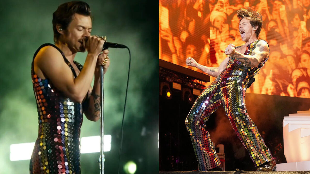 Harry Styles Wearing Gucci while performing at Coachella