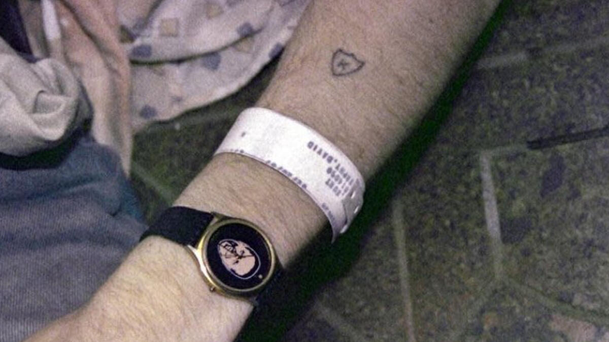 Kurt had a homemade ‘K’ tattoo
