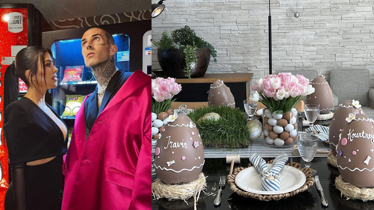 Travis and Kourtney's personalised choloclate eggs