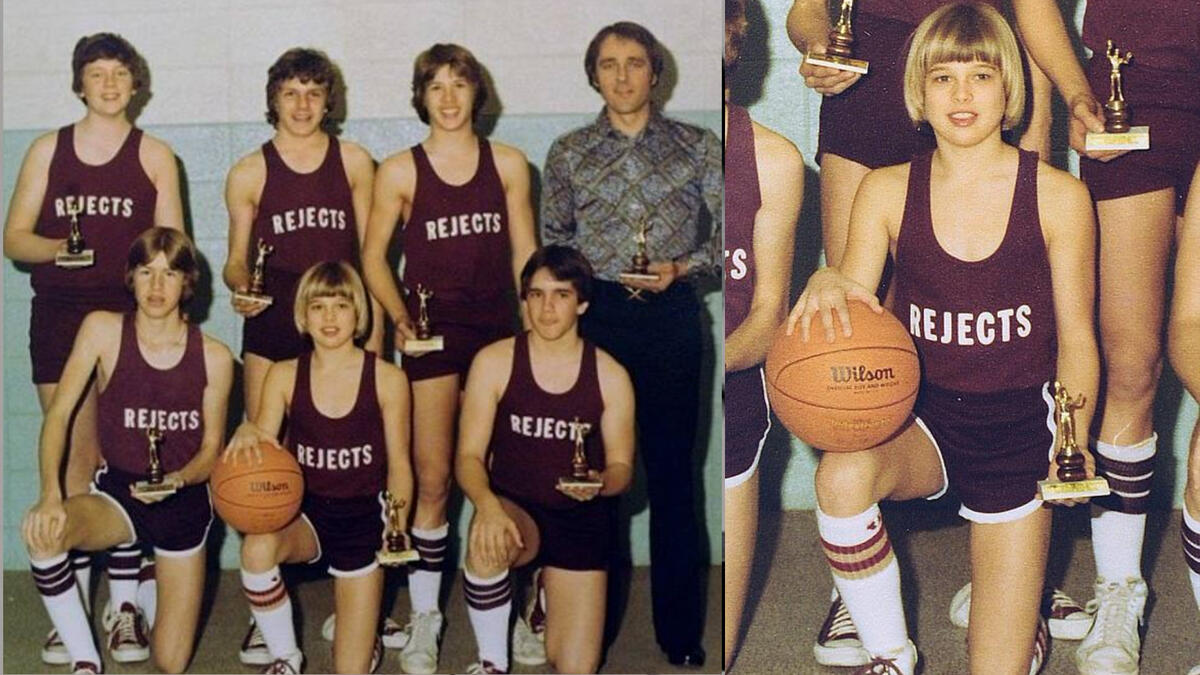 Brad Pitt at 14, on the basketball team