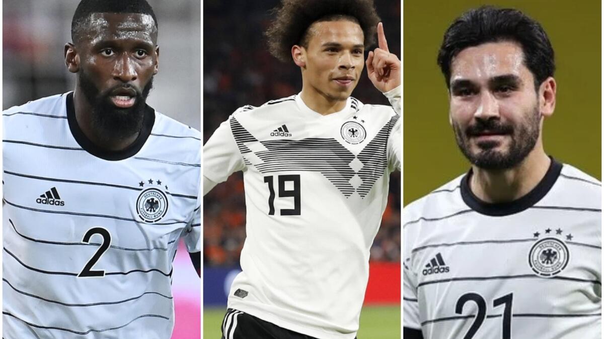 منتخب ألمانيا: اللاعبون الألمان: 17 لاعبًا - اللاعبون المجنسون: 9 لاعبًا من أصل غير ألماني، أبرزهم: جمال موسيالا وإيلكاي غوندوغان وليروي ساني وأنطونيو روديجر.