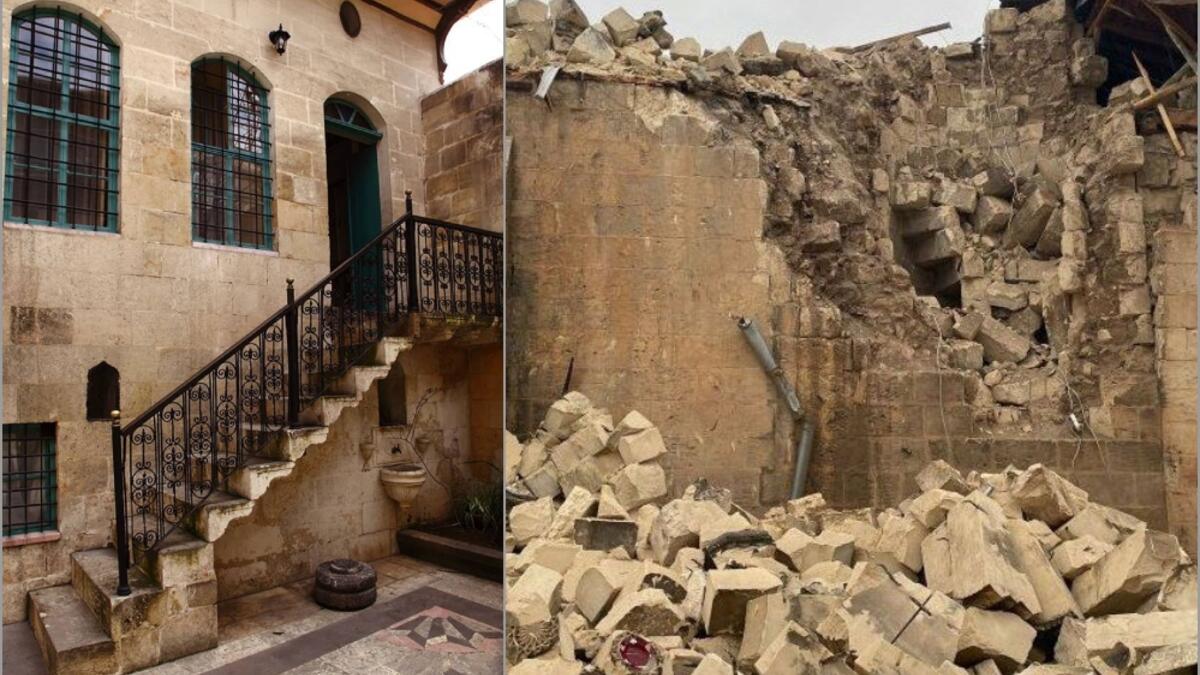 منازل غازي عنتاب التاريخية: تعرضت المنازل التاريخية، التي تمثل معلمًا سياحيًا ثمينًا وكأنها متحفًا في الهواء الطلق لضربة شديدة ودمرت في الغالب بسبب الهزات الأرضية.