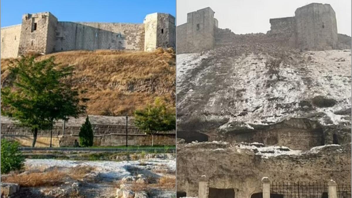 قلعة غازي عنتاب التاريخية: انهارت عدة جدران من القلعة التي يعود تاريخ بنائها إلى نحو ألفي عام من قبل  قبل الحثيين الذين وصلوا إلى الأناضول في العصر البرونزي وارتقوا إلى وضع إمبراطورية إقليمية كبيرة قبل أن ينقسموا إلى دويلات من القرن الثاني عشر قبل الميلاد.