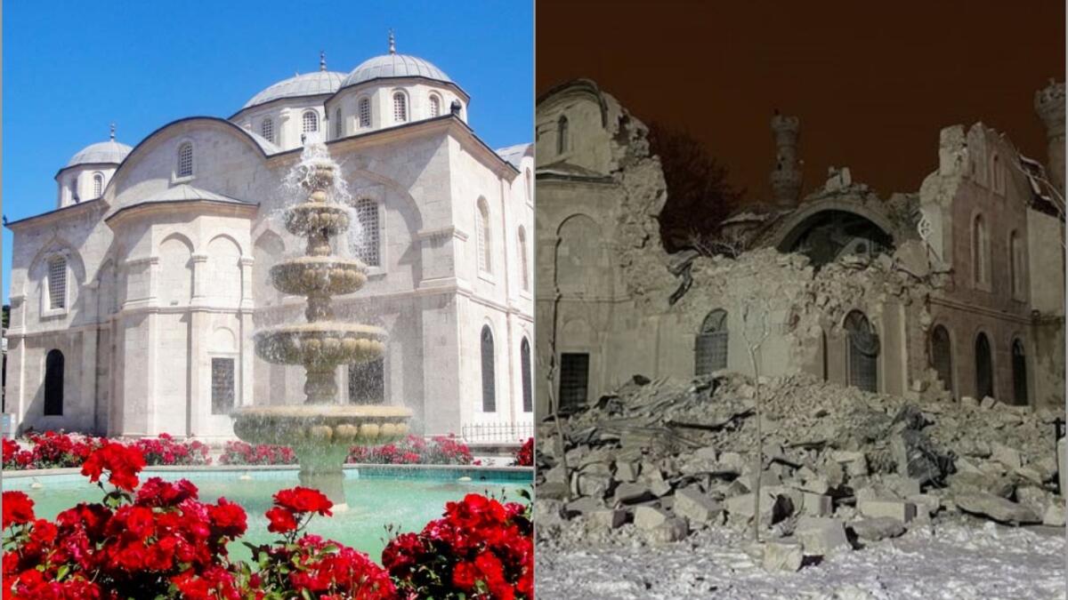 مسجد يني جامع التاريخي: انهارت جدران وسقف ومئذنة مسجد "يني جامع" الذي يطلق عليه اسم الجامع الجديد أو جامع والدة السلطان والواقع وسط مدينة ملاطية، وتم بناؤه عام 1843 من قبل العثمانيين واكتسب اسمه بعد أن دمره زلزال عام 1846 وأعيد بناؤه عام 1913.