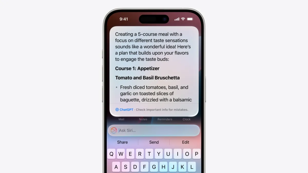 ChatGPT in Siri on iOS 18