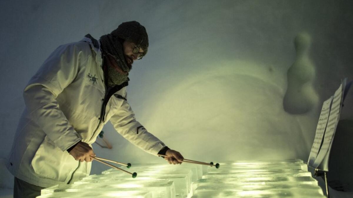 When Tim Linhart started making instruments from ice they were more likely to explode with a bang than produce music, but things have come a long way since then. 
Marco BERTORELLO / AFP
