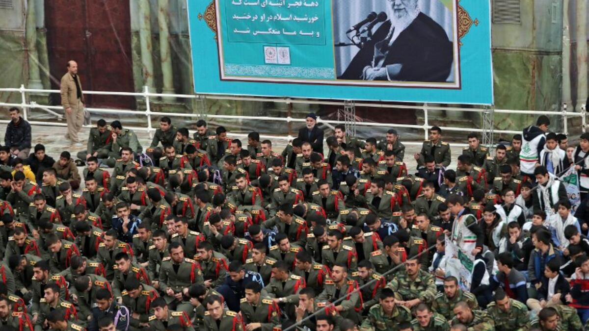 Iranian soldiers visit the tomb of Iran's late founder of the Islamic Republic, Ayatollah Ruhollah Khomeini
STR / AFP