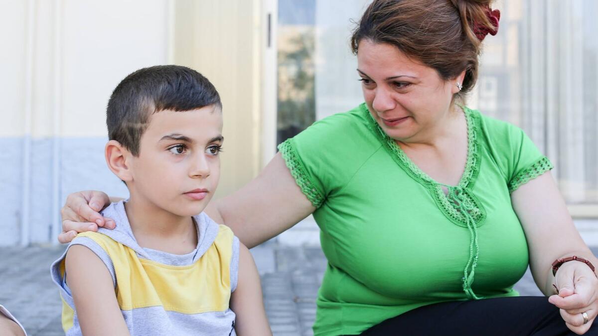 “One day after school he was waiting in a line of school buses. And a rocket hit the bus in front of him. Four of his friends were killed.” (Kos, Greece)