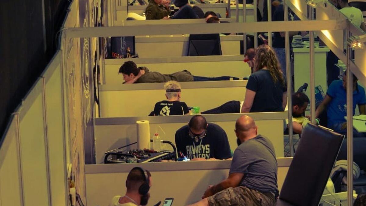 Artist at work during Lebanon Tattoo Events  (Facebook)