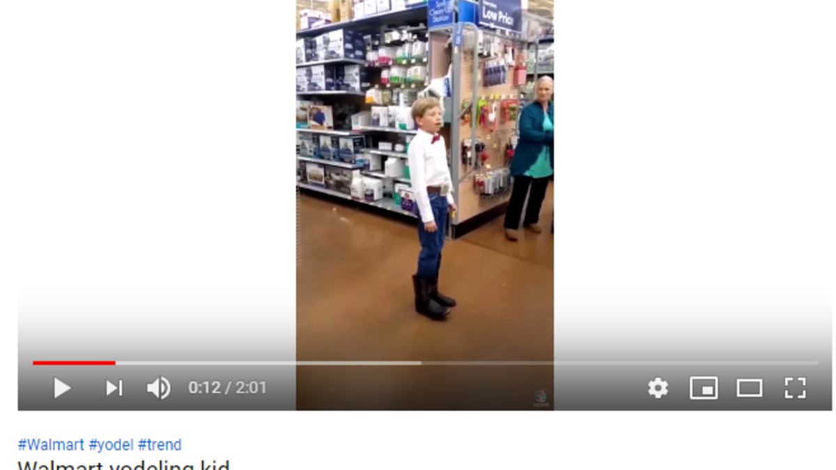 Walmart yodeling kid والذي حصد أكثر من 60 مليون مشاهدة منذ إصداره في الأول من شهر أبريل الماضي.