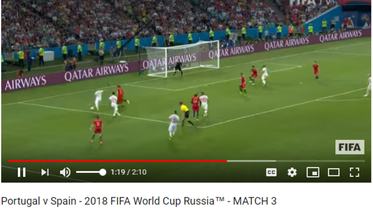 فيديو من المبارة التي جمعت منتخبي البرتغال واسبانيا ضمن بطولة كأس العالم 2018 تمكن من حصد أكثر من 66 مليون مشاهدة.